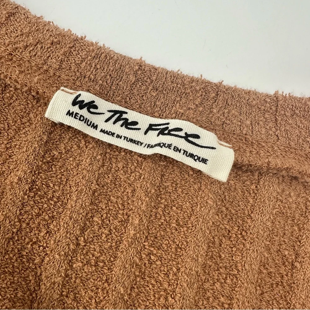 Free People We The Free Tan Oliver Ribbed Henley Top Size Medium
